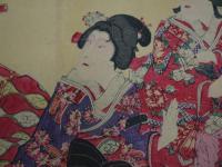 珍品　石版画　３枚続き　３６×７２cm　
