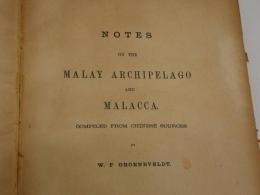 NOTES　ON　THE　MALAY　ARCHIPELAGO　AND　MALACCA　南洋群島文献録　英文　１冊