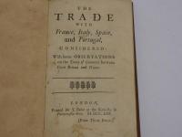 THE　TRADE　WITH　France，　Italy，　Spain，　and　Portugal，　CONSIDERED　LONDON　野村兼太郎氏旧蔵　英文　１冊　