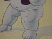 版画色紙　外国のおもちゃと日本郷土玩具集　彩色木版刷　御所人形　１枚