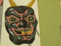 版画色紙　外国のおもちゃと日本郷土玩具集　壬生の紙面　彩色木版刷り　１枚