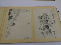 子規居士十五週忌記念画帖　　印刷画１０面と子規自筆句１枚　(俳人肉筆句画６面欠)　