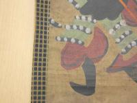 大津絵　弁慶の立ち往生　紙本着色　本紙　６７×２３cm　全体　１３２×２８．５cm　１幅　