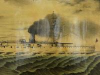 大日本帝国軍艦　松島号遠洋航海　石版刷光沢加工