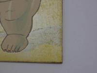 版画　色紙　御所人形　裏に毛筆サイン　落款　１枚