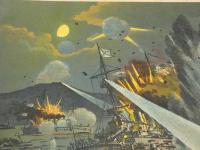 旅順ロ外夜襲我水雷艇ノ為ニ露艦轟沈之光景　日露戦争大？紀念画第30号　１枚