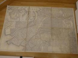 大阪実測図　内務省地理局　銅版刷　6枚分割図　約138×210cm