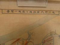 大阪　徳川時代開拓地　及　築地一覧図　肉筆　本紙約54×77㎝　