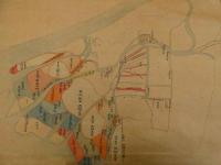 大阪　徳川時代開拓地　及　築地一覧図　肉筆　本紙約54×77㎝　