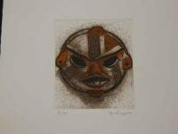 假面ー十種　菅野陽銅版画　第六集　限定50部のうち第9番