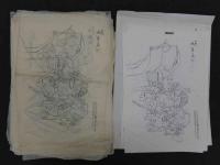 武将図　粉本 60図　コピー 49図　作者不明　1枚約40×28cm