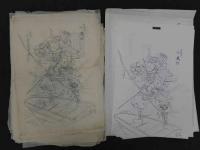 武将図　粉本 60図　コピー 49図　作者不明　1枚約40×28cm
