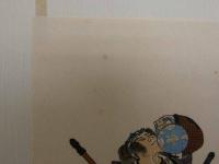 大正期　復刻木版画　一勇斎国芳画　早水藤左衛門　彩色木版刷　約19.5×13㎝