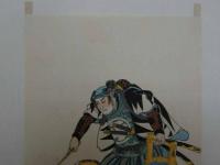 大正期　復刻木版画　一勇斎国芳画　寺坂吉右衛門　彩色木版刷　約19.5×13㎝　1枚