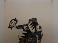 大正期　復刻木版画　一勇斎国芳画　岡野金右衛門　彩色木版刷　約19.5×13㎝　1枚
