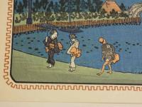 複製木版画　東都名所　広重画　忍ヶ岡蓮池之図　手摺木版　約22.5×34cm