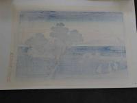 複製木版画　東都名所　広重画　忍ヶ岡蓮池之図　手摺木版　約22.5×34cm