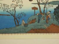 複製木版画　東都名所　広重画　隅田川葉桜之景　手摺木版　約22.5×34cm