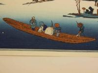 複製木版画　東都名所　広重画　真崎暮春之景　手摺木版　約22.5×34cm