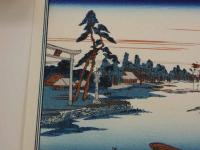 複製木版画　東都名所　広重画　真崎暮春之景　手摺木版　約22.5×34cm