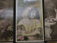 絵葉書　外国人の子供　手彩色　19枚（使用済）