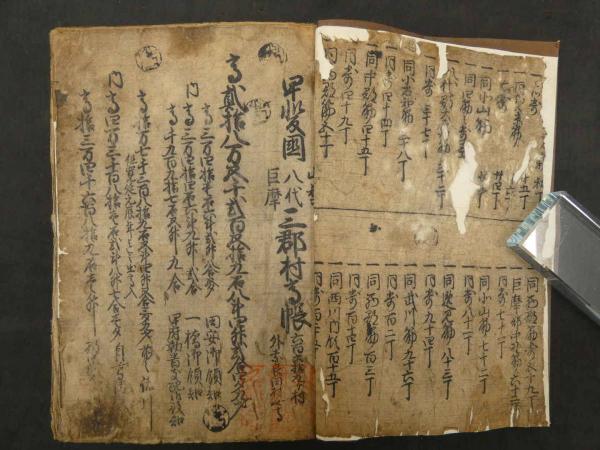 甲斐国三郡村高帳 山梨八代巨摩 鷹野慧広 宝暦6年 経済 和本 古文書-