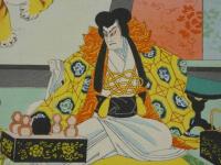 【真作】忠孝　歌舞伎十八番　三世忠信　祇園祭礼信仰記　金閣寺　彩色木版刷　木版画　歌舞伎絵