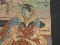 貞廣画?　市川左團次　役者絵　彩色木版刷　約25×18cm　木版画　浮世絵 