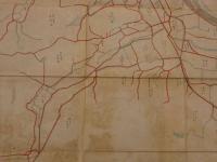 嘉麻郡笠松村　大字鯰田縮図　肉筆　約92×127cm　古地図　明治　福岡市　古文書