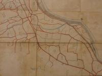 嘉麻郡笠松村　大字鯰田縮図　肉筆　約92×127cm　古地図　明治　福岡市　古文書