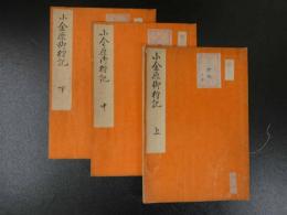 小金原御狩記　源行之　江戸末期～明治写　上中下巻　全3冊　遊猟　古文書
