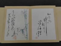 子規居士十五周忌記念画帖　六葉の自筆句、俳画入　帙入