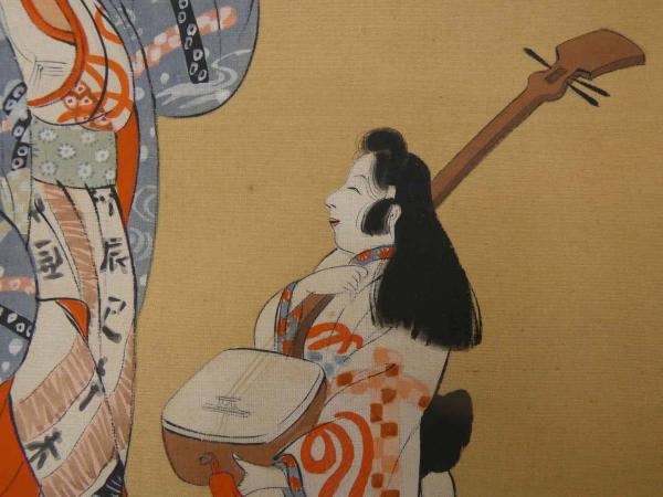 模写 鳥文斎栄之 美人図 絹本着色 / 古本、中古本、古書籍の通販