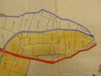 平鹿郡増田村　字新町地引切画図　（秋田県横手市増田町増田新町）　明治頃写　1枚　まんが美術館周辺
