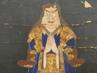 模写　日演上人　鬼子母神図　紙本着色　約42×27cm　仏画　仏教美術　古文書