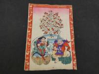【真作】玉英画　金のなる木（仮）　他辰　ちりめん　彩色木版刷　１枚　30.5×22㎝　上下２枚？ 