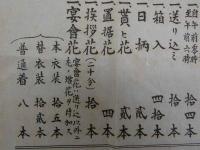 廓外芸妓花代定価表 大正14年10月　北新地貸座敷芸妓部組合芸妓取扱所