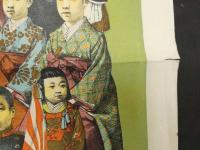 皇室御団楽御尊影　石版色刷　約55×39.5cm　