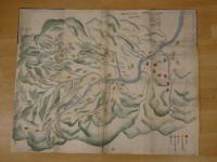 員弁川流域絵図　いなべ市　紙本着色　古地図