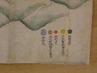 員弁川流域絵図　いなべ市　紙本着色　古地図