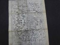 刷物　四国遍（）礼絵図　江戸末期頃刊　木版墨刷　約53×42㎝　