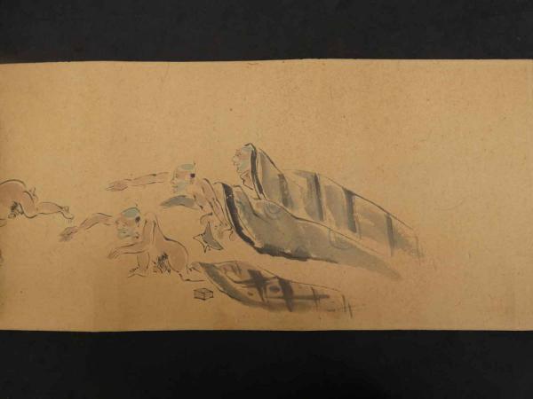 春画 戯画陽物合戦絵巻(仮) 明治頃写 紙本着色 / あんず古書店 春画 戯画陽物合戦絵巻(仮) 明治頃写 紙本着色 / あんず古書店
