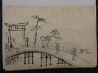 模写　長谷川貞信　東海道画稿　14枚