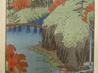 複製　広重画　名所江戸百景　王子瀧乃川　機械刷り本版