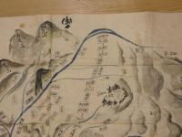 越後国絵図（仮）　江戸末期頃写　紙本着色
