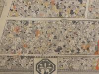 模作　東栄戯台之図　西荘文庫旧蔵　木版手彩色　本紙 約128×58cm　全体 約184×65cm　木版画　歌舞伎　掛軸