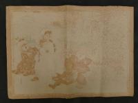 ⑤引札　引き札　菓子上品種々　まんぢう色々みかん羊羹　伊都郡妙寺町　上島商店　石版色刷　約37.5×52cm