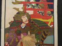 引札　引き札　和洋酒　醤油商　下野かぬま仲町　小川末吉　石版色刷　約74×26㎝　明治　広告　古文書 