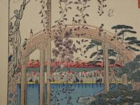 複製　広重画　名所江戸百景　亀戸天神境内　機械刷り本版　
