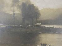 戦前古写真　帝国練習艦隊紀念　浅間　吾妻　1914年6月19日～22日　